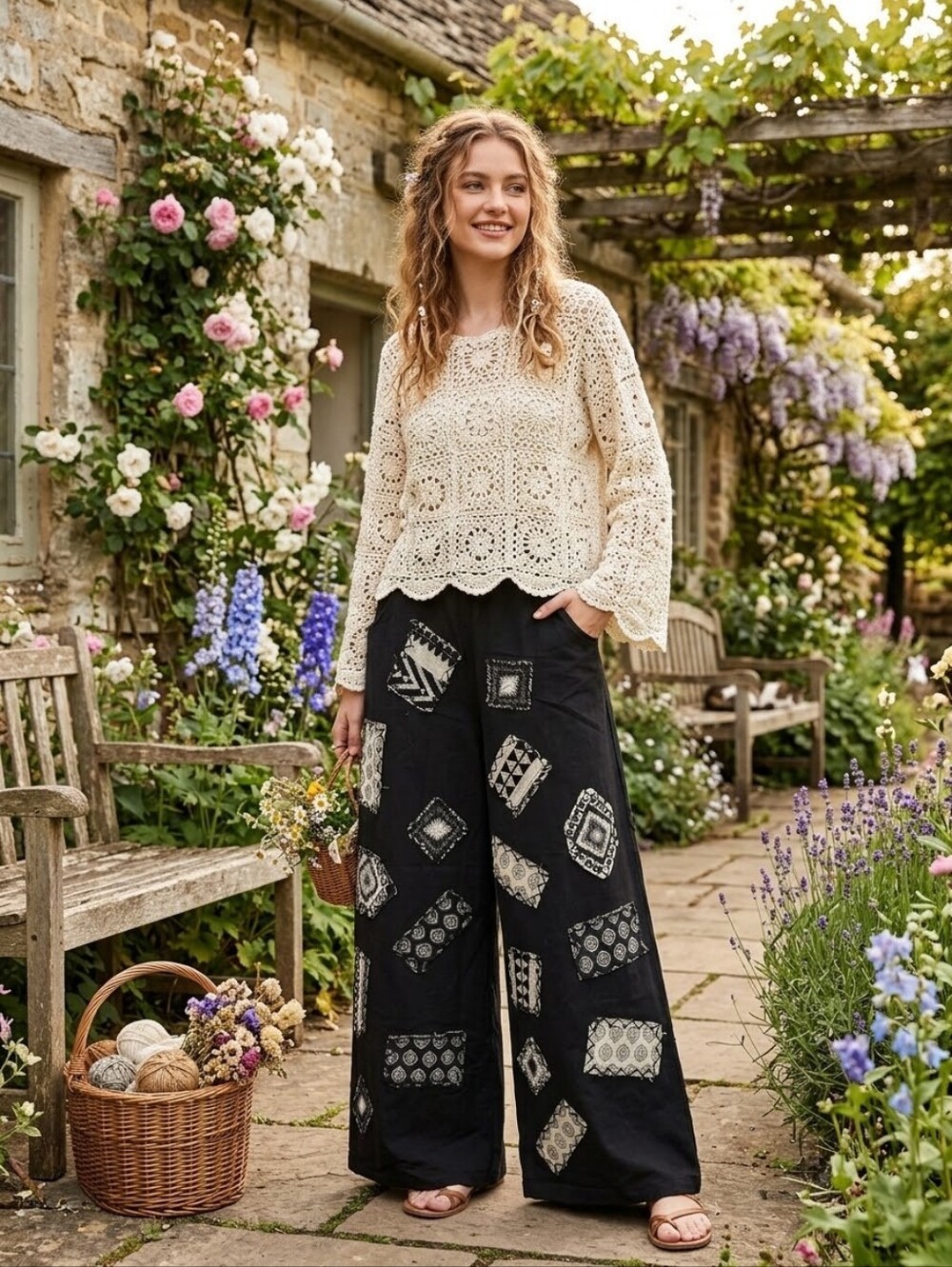 NWT JADED GYPSY THE PEICES FIT WIDE-LEG PANTS SM/MED